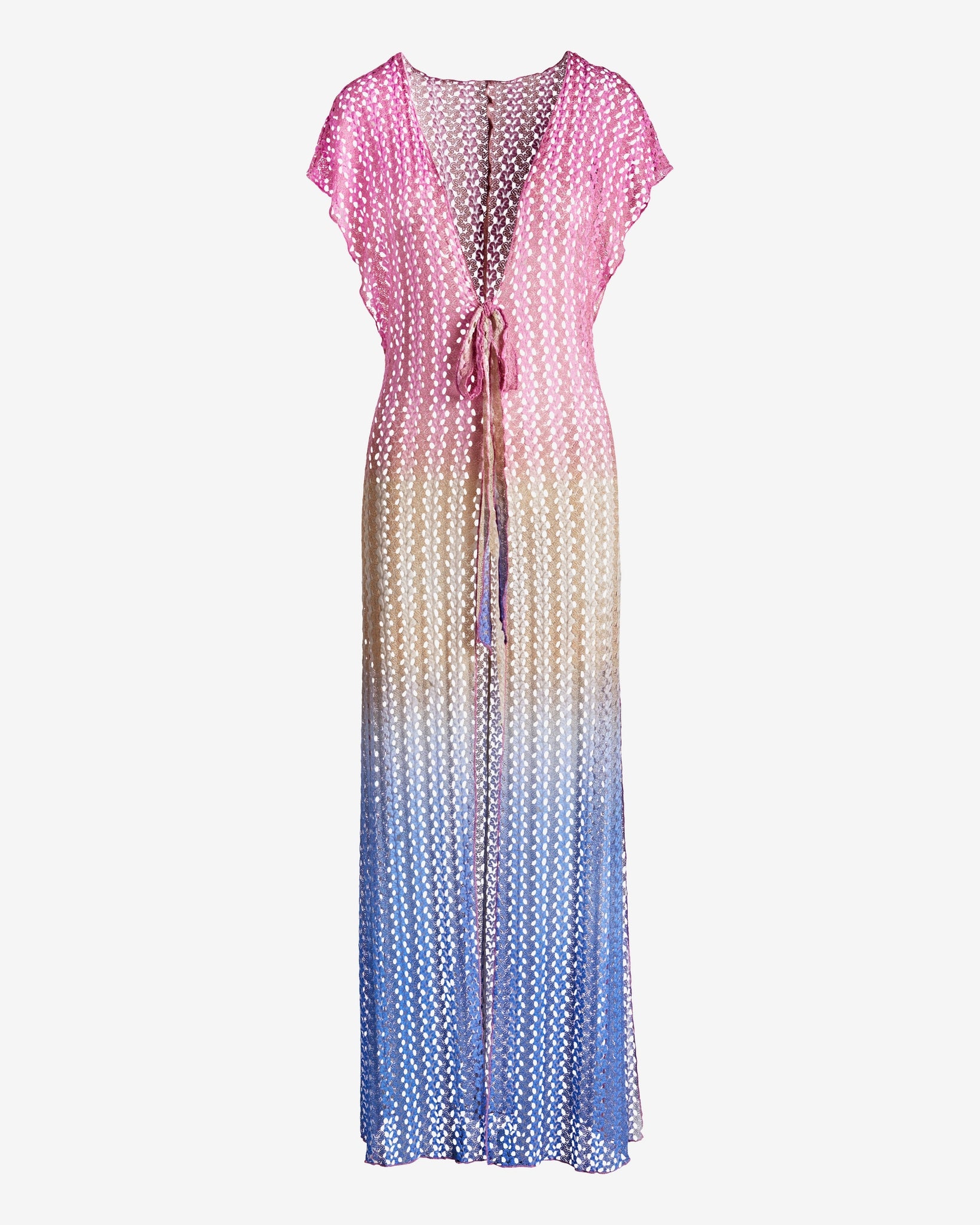 Ombre Crochet Maxi Coverup Pink Multi - Image 2