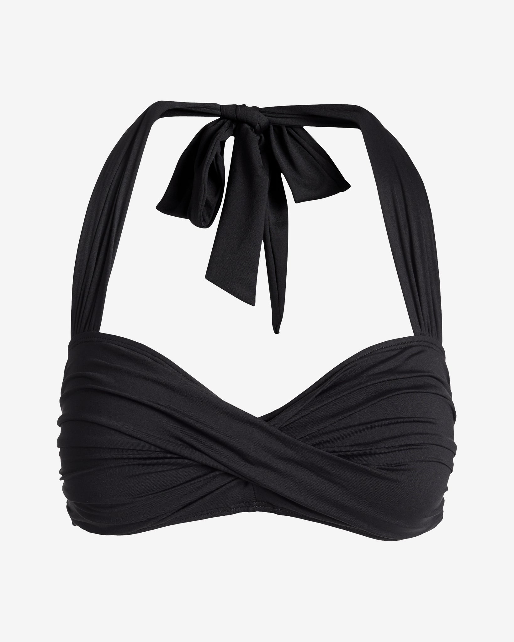 Swim Sense Cross Front Halter Bikini Top Proper Black - Image 2